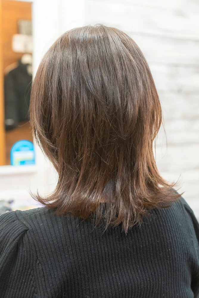 京都白髪染めゼロタッチカラーオーガニックカラー仕上がり