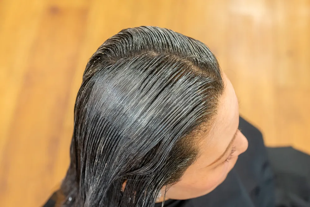 京都烏丸丸太町HAIR BRICK【ヘアーブリック】のゼロタッチで行う白髪染めヴィラロドラオーガニックカラー施術のビフォー5